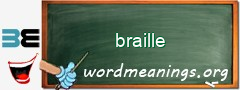 WordMeaning blackboard for braille